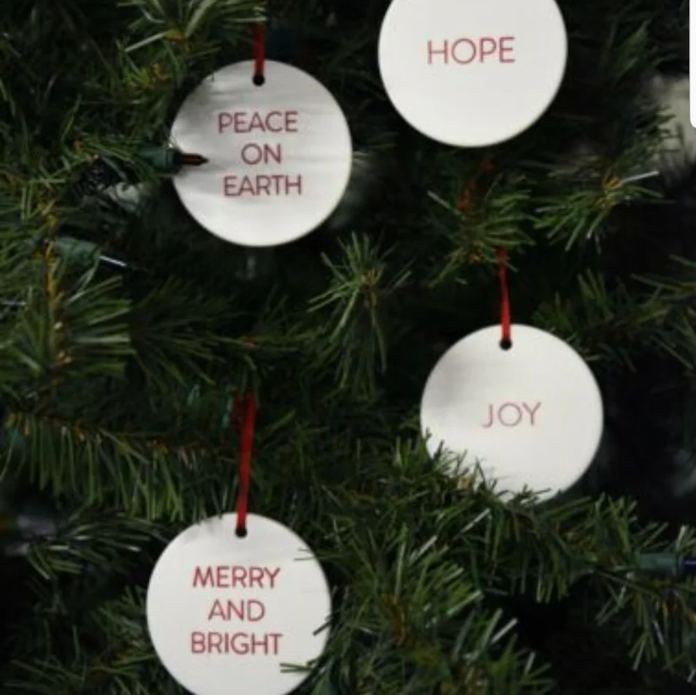 Hearth and Hand Magnolia Porcelain Christmas Ornaments Set of 4